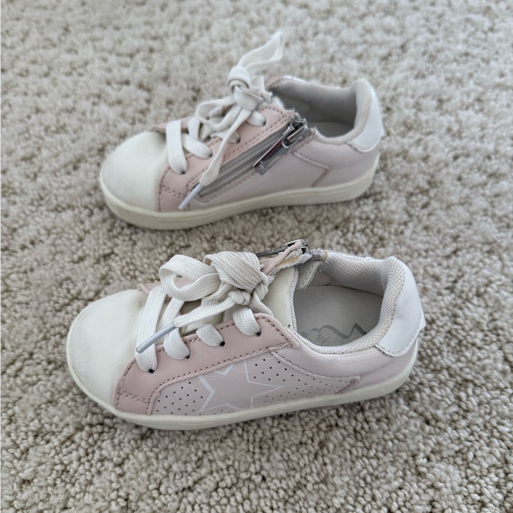Nina Pink and White Kids Sneakers